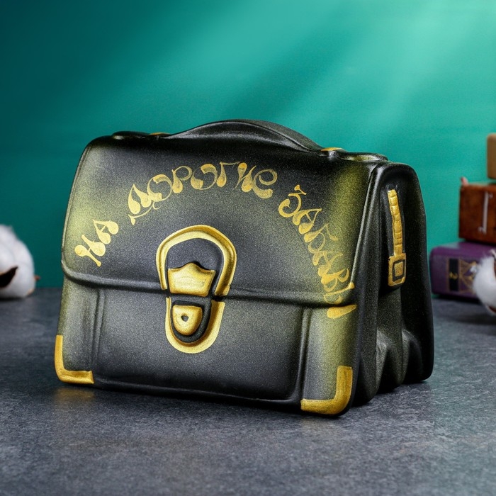 Копилка Копилка "Барсетка" чёрная,12х18х14см МИКС