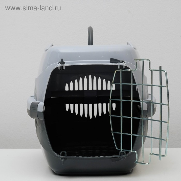 Переноска для животных до 9 кг  Переноска для животных до 9 кг "Пижон", металлическая дверь, 43 х 29 х 27,5 см, серая
