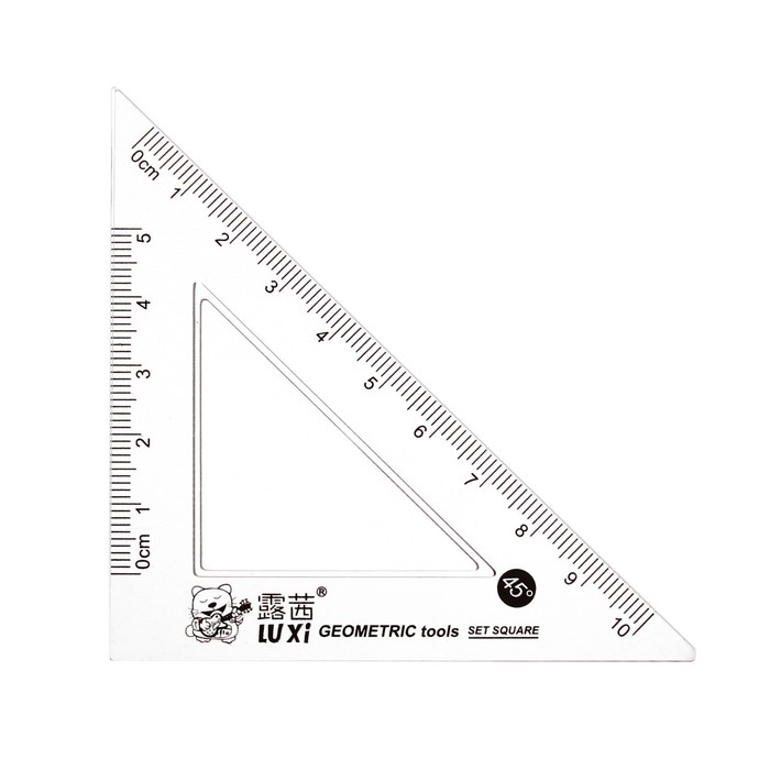 Набор геометрический Набор геометрический "Аниме", (линейка, транспортир, 2 угольника) в пенале, МИКС
