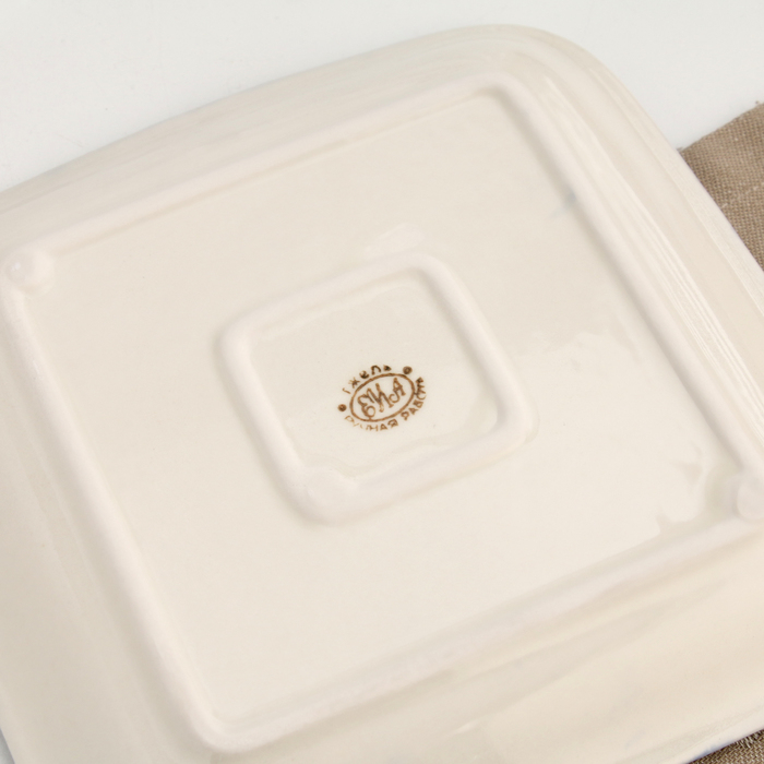 Блюдо "Квадратное", гжель, фарфор, 18х18 см