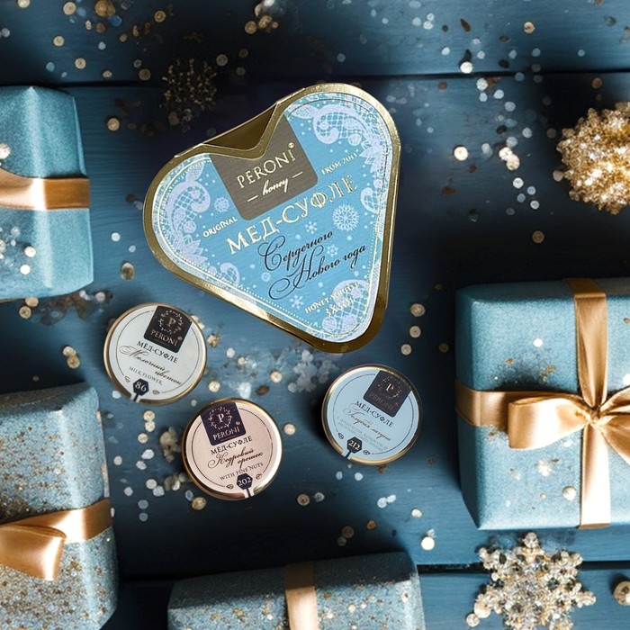 Новый год. Набор мёда-суфле Peroni Новый год. Набор мёда-суфле Peroni "Сердечного нового года", 90 г