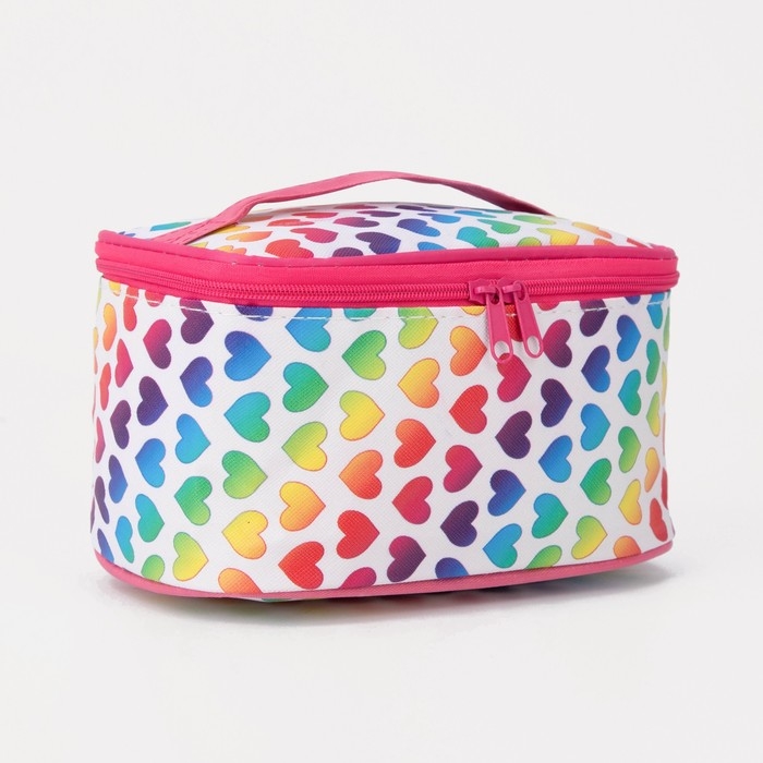 Косметичка на молнии, цвет розовый/разноцветный Косметичка на молнии, цвет розовый/разноцветный