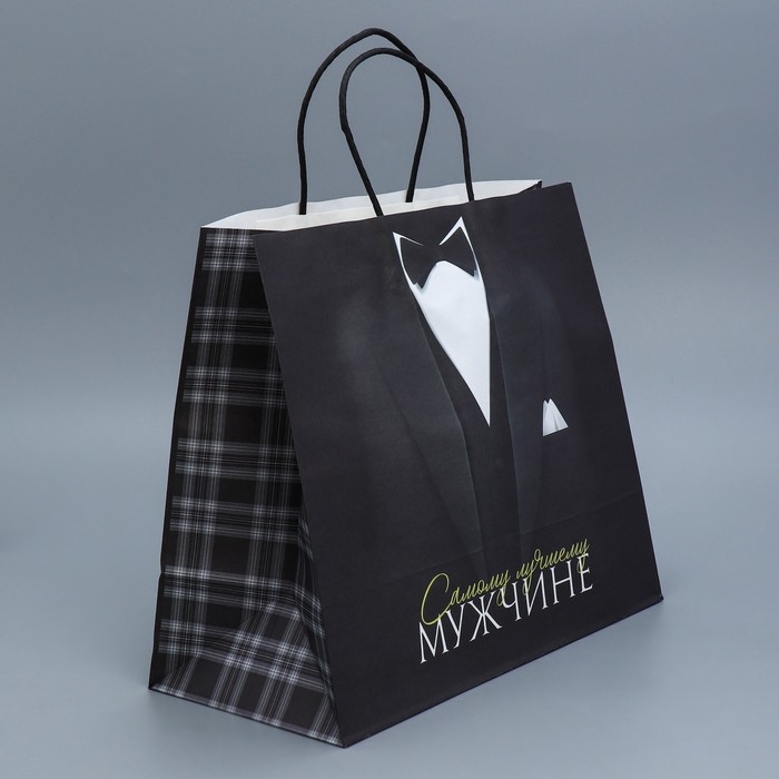 Пакет подарочный крафтовый, упаковка, «Лучшему мужчине», 32 х 28 х 15 см Пакет подарочный крафтовый, упаковка, «Лучшему мужчине», 32 х 28 х 15 см