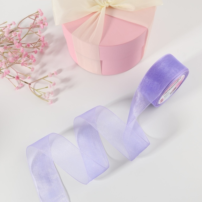 Лента капроновая, 40 мм, 20 ± 1 м, цвет фиалковый №319