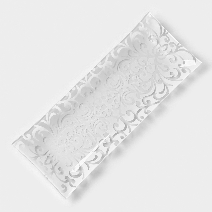 Блюдо стеклянное Доляна «Бухара», 36,5×15 см, цвет белый Блюдо стеклянное Доляна «Бухара», 36,5×15 см, цвет белый