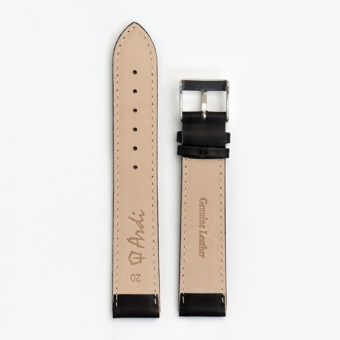 Ремешок для часов мужской, 20 мм, запряжник 75 мм, горт 115 мм, удлиненный, натуральная кожа Ремешок для часов мужской, 20 мм, запряжник 75 мм, горт 115 мм, удлиненный, натуральная кожа