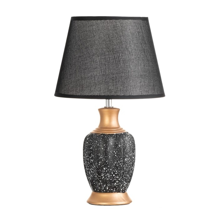 Лампа настольная Лампа настольная "Жилан" 1х40Вт Е14 черный/золото 22х22х38см