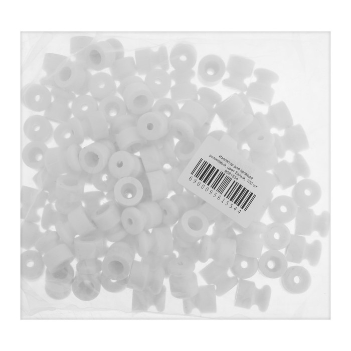 Изолятор для провода роликовый, цвет Белый, 100 шт