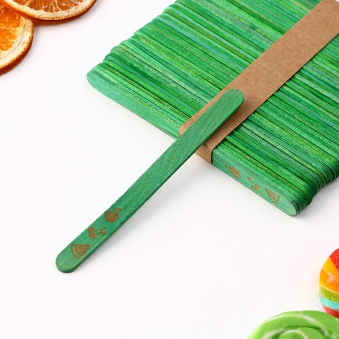 Палочки для мороженого деревянные «Фрукты», набор 50 шт, 11.4 х 1 см Палочки для мороженого деревянные «Фрукты», набор 50 шт, 11.4 х 1 см