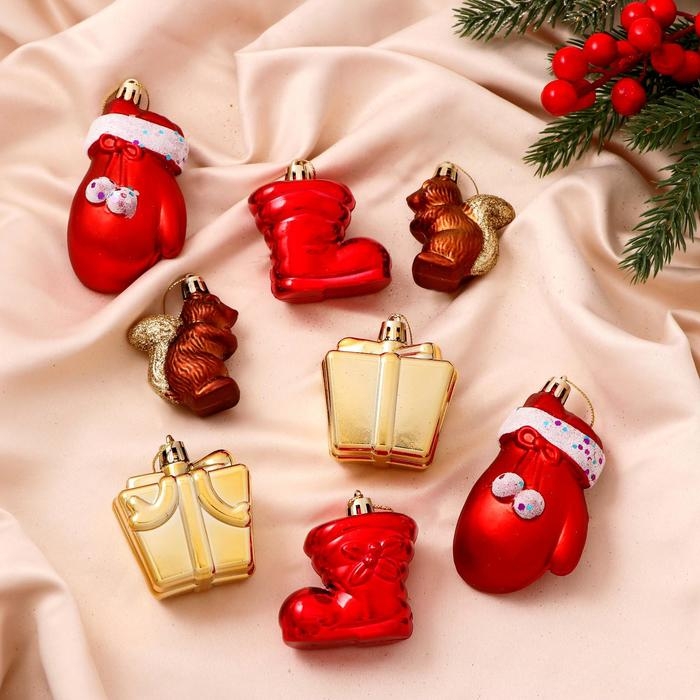 Набор украшений пластик 8 шт Набор украшений пластик 8 шт "В гостях у белочек" микс