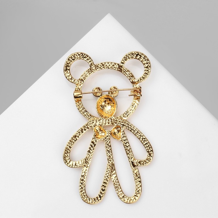 Брошь «Медвежонок» игрушечный, цвет чёрный в золоте Брошь «Медвежонок» игрушечный, цвет чёрный в золоте