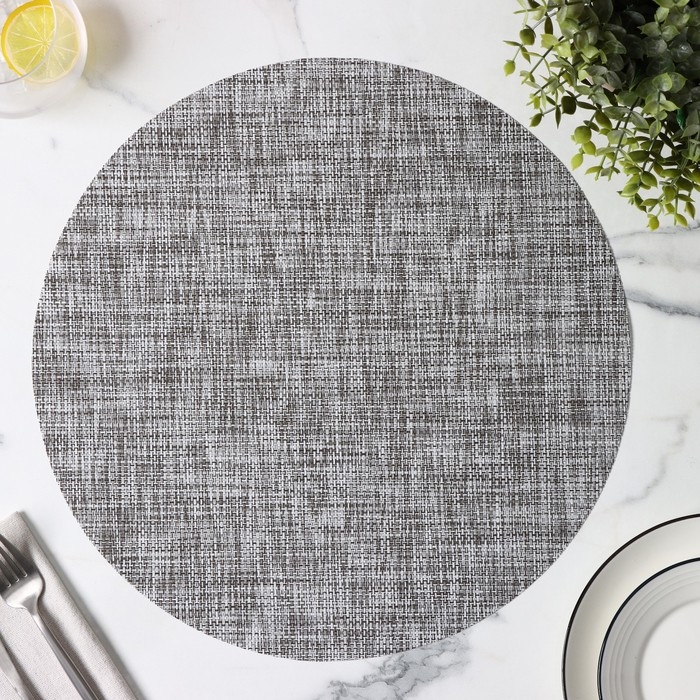 Салфетка сервировочная на стол Доляна «Ди», d=38 см, цвет тёмно-серый Салфетка сервировочная на стол Доляна «Ди», d=38 см, цвет тёмно-серый