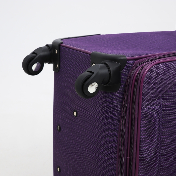 Чемодан большой 95 л (L), отдел на молнии, с расширением, кодовый замок, 3 колеса, 2 наружных кармана, цвет фиолетовый Чемодан большой 95 л (L), отдел на молнии, с расширением, кодовый замок, 3 колеса, 2 наружных кармана, цвет фиолетовый