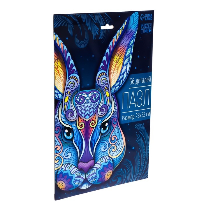 Фигурный пазл «Заяц», на подложке, 56 деталей Фигурный пазл «Заяц», на подложке, 56 деталей