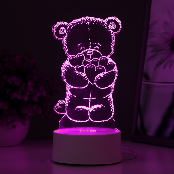 Светильник  Светильник "Мишутка" LED RGB от сети 9,5х9,5х16 см RISALUX