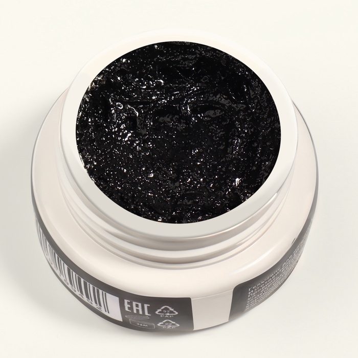 Гель для ногтей, гипсовый, фактурный, 8 мл, LED/UV, чёрный Гель для ногтей, гипсовый, фактурный, 8 мл, LED/UV, чёрный
