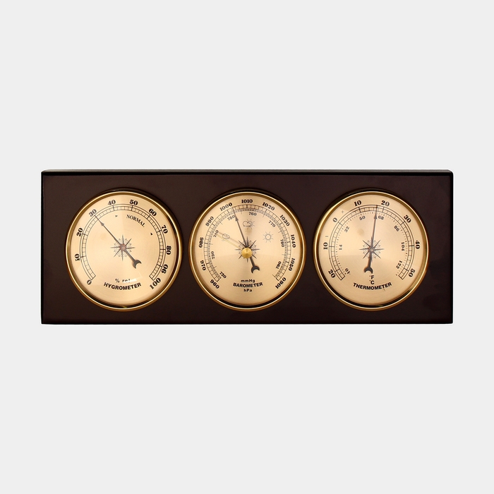 Барометр механический, с метеостанцией, 32 х 11 х 3,5 см Барометр механический, с метеостанцией, 32 х 11 х 3,5 см