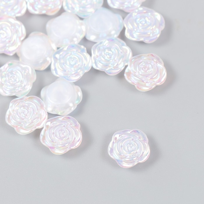 Декор для творчества пластик Декор для творчества пластик "Розочки" перламутровый набор 20 шт 0,5х1,2х1,2 см