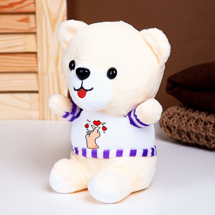 Мягкая игрушка «Мишка», с сердечками, 20 см Мягкая игрушка «Мишка», с сердечками, 20 см