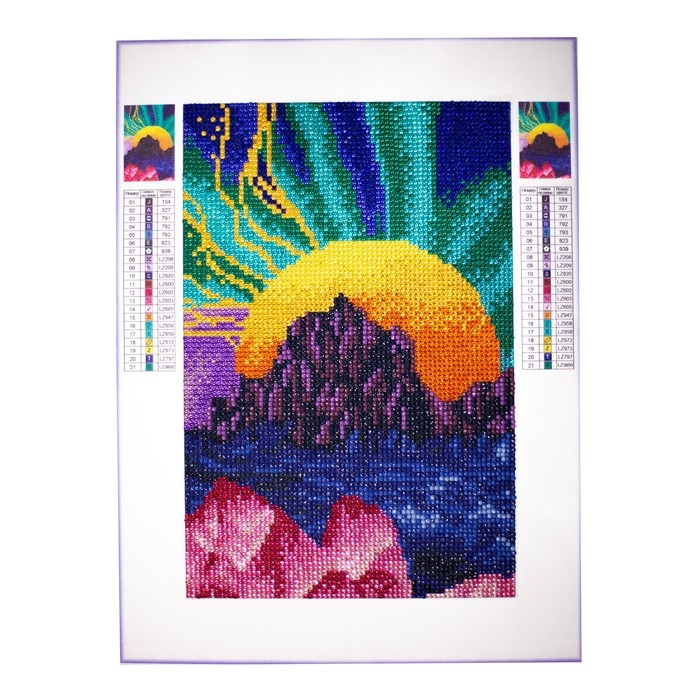 Алмазная мозаика с полным заполнением на холсте «Горы», 20 х 30 см