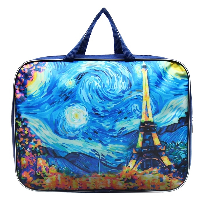 Папка с ручками текстильная А4, 350 х 270 х 70 мм, Calligrata  Папка с ручками текстильная А4, 350 х 270 х 70 мм, Calligrata "Париж"