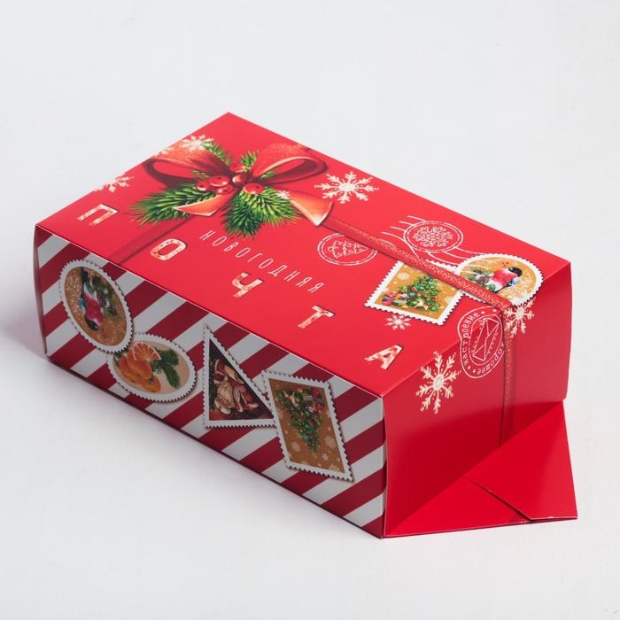 Подарочная коробка - конфета новогодняя складная «Новогодняя почта», 18 х 28 х 10 см, Новый год Подарочная коробка - конфета новогодняя складная «Новогодняя почта», 18 х 28 х 10 см, Новый год