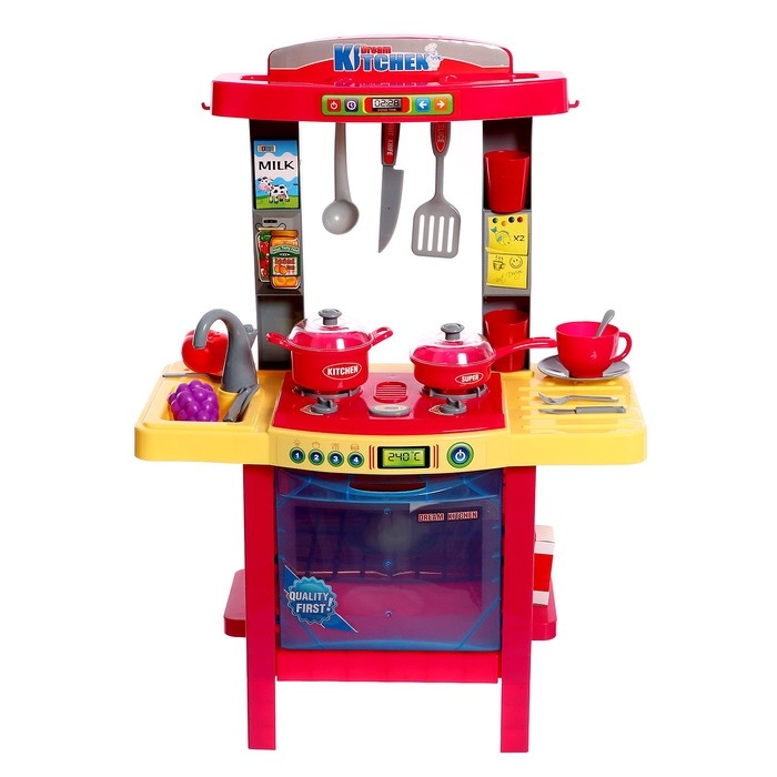 Игровой набор «Кухня мечты» с посудой и продуктами, свет, звук, работает от батареек Игровой набор «Кухня мечты» с посудой и продуктами, свет, звук, работает от батареек