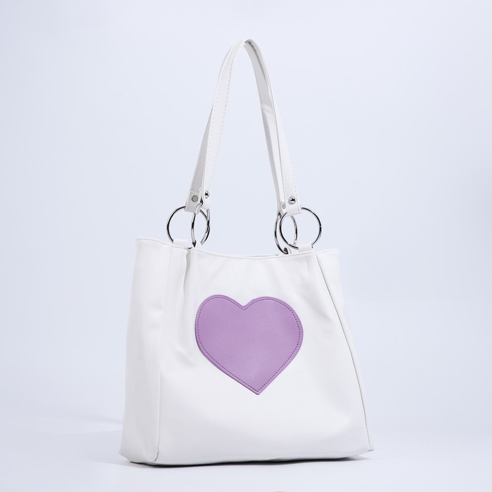 Сумка-шопер женская на молнии, цвет белый