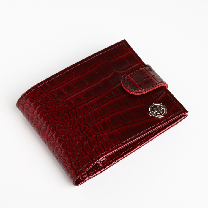 Кошелёк женский на кнопке, TEXTURA, отдел для карт, монет, цвет бордовый