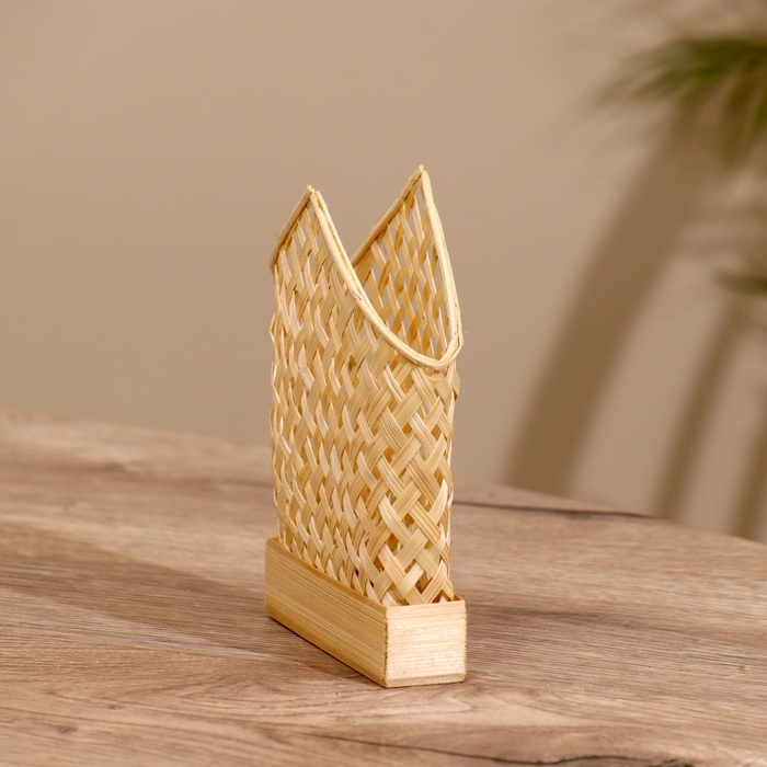 Салфетница плетёная, из бамбука 11х5х14 см