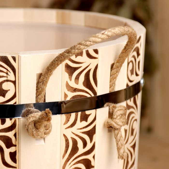 Запарник из липы, 18 л,  пластиковая вставка, ручка-веревка (Рисунок  1) Запарник из липы, 18 л,  пластиковая вставка, ручка-веревка (Рисунок  1)