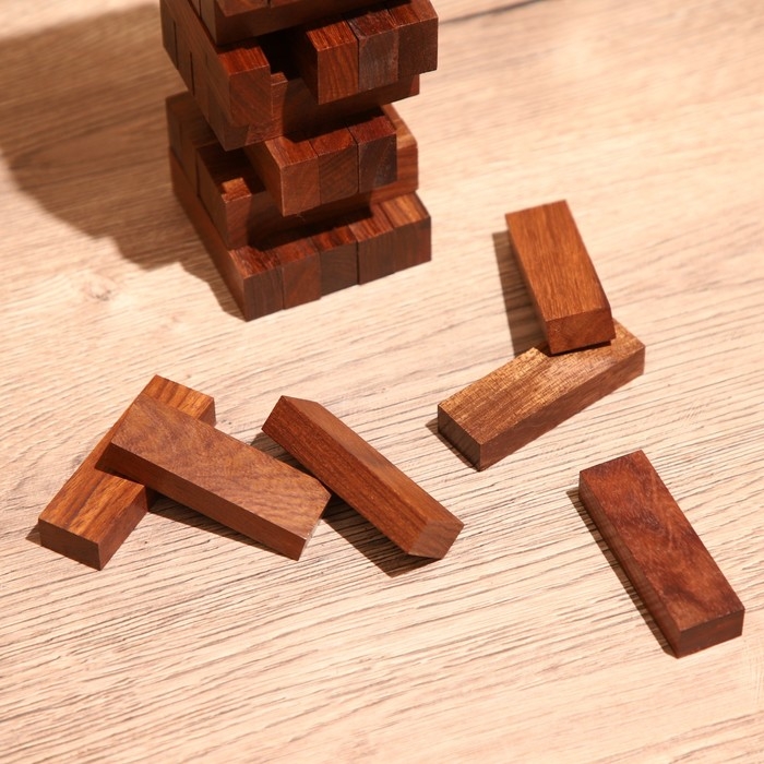 Игра настольная "Падающая Башня" 21х8,5х6,5 см, дерево шишам