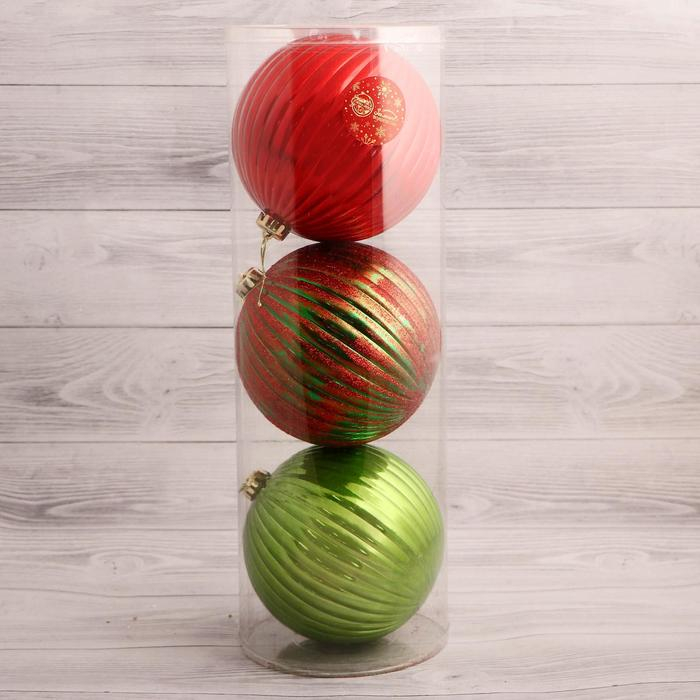 Набор шаров пластик d-15 см, 3 шт Набор шаров пластик d-15 см, 3 шт "Пальмира полосы" микс