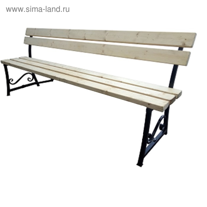 Скамейка дачная  Скамейка дачная "Флора" деревянная, металлические ножки, 2х0.8х0.45 м, сосна, для улицы