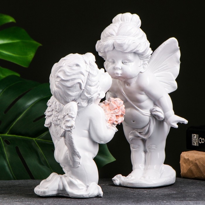 Фигура  Фигура "Ангелы целуются" набор из 2шт, 15х27х26см
