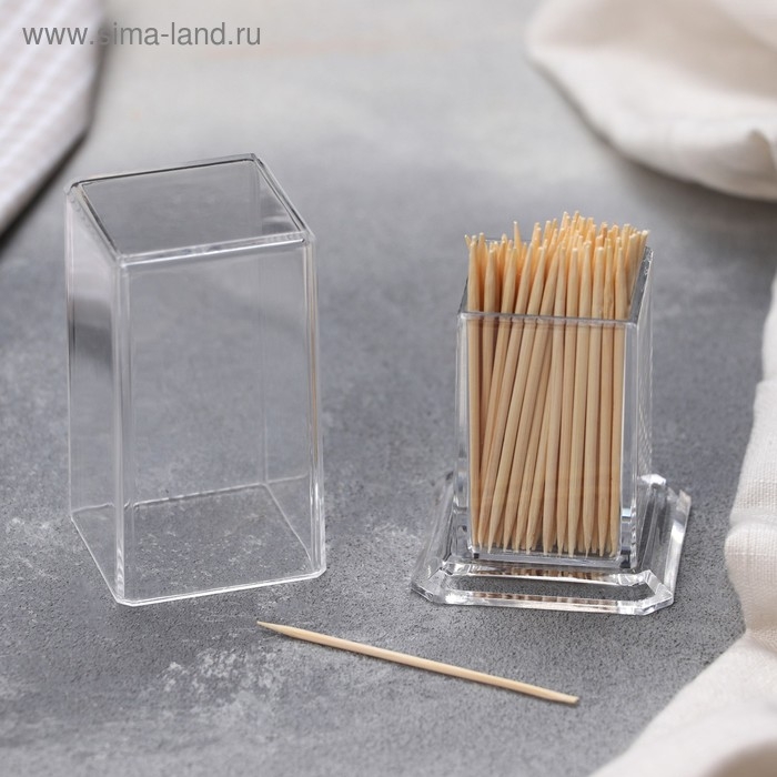 Подставка под зубочистки Доляна, 5×5×7,5 см, прямоугольная Подставка под зубочистки Доляна, 5×5×7,5 см, прямоугольная