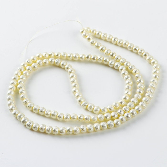 Бусины из стекла, набор 140 шт., размер 1 шт. — 6 мм, цвет белый Бусины из стекла, набор 140 шт., размер 1 шт. — 6 мм, цвет белый