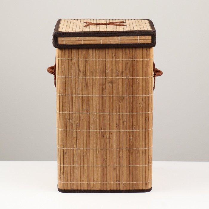 Корзина для хранения,квадрат, с ручками, складная, 30×30×50 см, бамбук