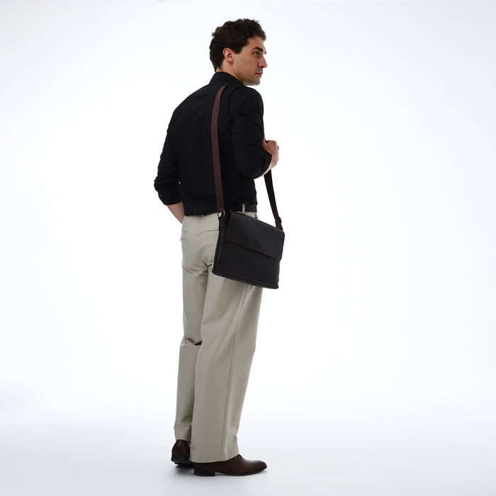 Сумка мужская деловая TEXTURA, 2 наружных кармана, цвет коричневый Сумка мужская деловая TEXTURA, 2 наружных кармана, цвет коричневый