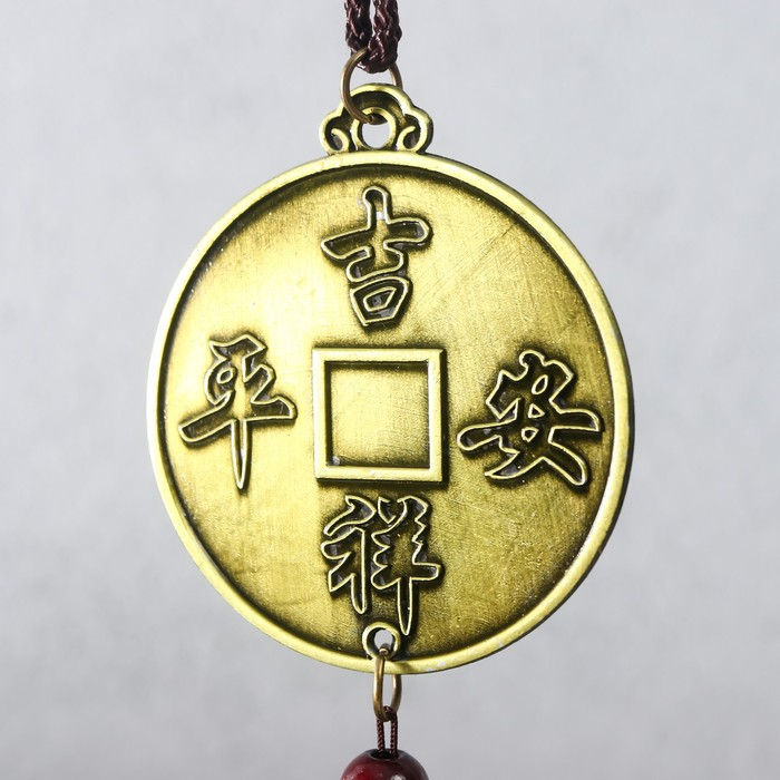 Музыка ветра металл Музыка ветра металл "Китайская монета Инь-ян" 7 колокольчиков 47х6 см