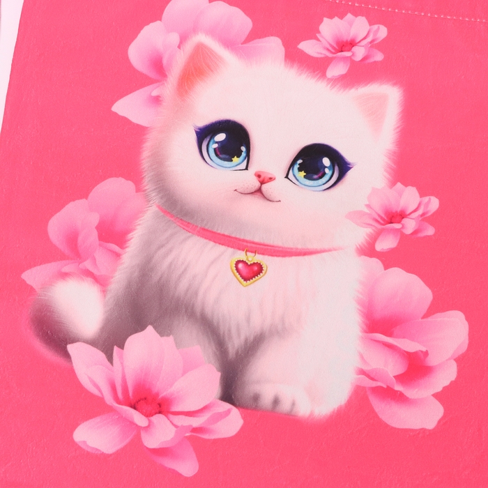 Сумка детская «Белая кошечка», 35 × 30 см, цвет розовый