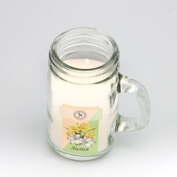 Свеча ароматическая в банке  Свеча ароматическая в банке "Лилия", 7,2 х 8,5 см, 190 г