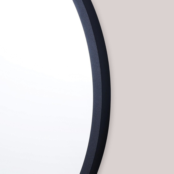 Зеркало "Мун черный", d=60 см, в раме, круглое