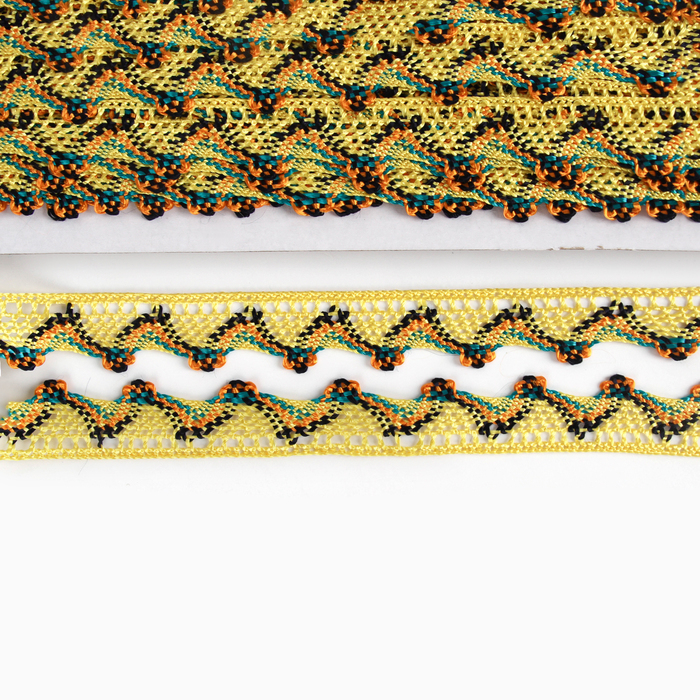 Тесьма «Уголки», ширина 2 см., намотка 25 м., цвет жёлтый Тесьма «Уголки», ширина 2 см., намотка 25 м., цвет жёлтый