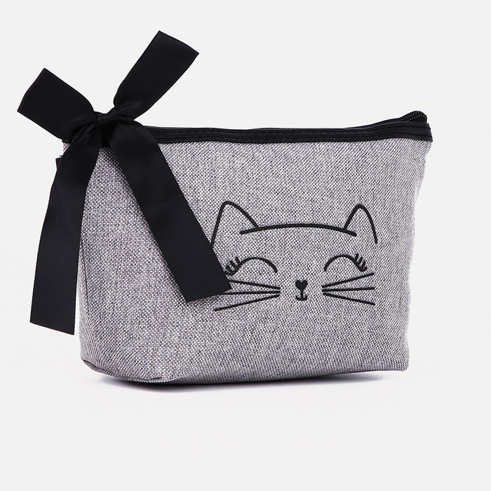 Косметичка на молнии, цвет серый Косметичка на молнии, цвет серый