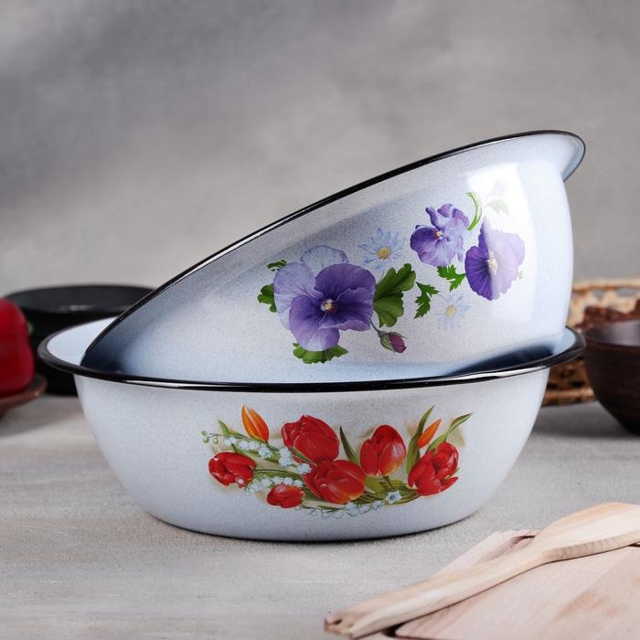 Миска эмалированная, 3,5 л, d=28 см, цвет МИКС Миска эмалированная, 3,5 л, d=28 см, цвет МИКС