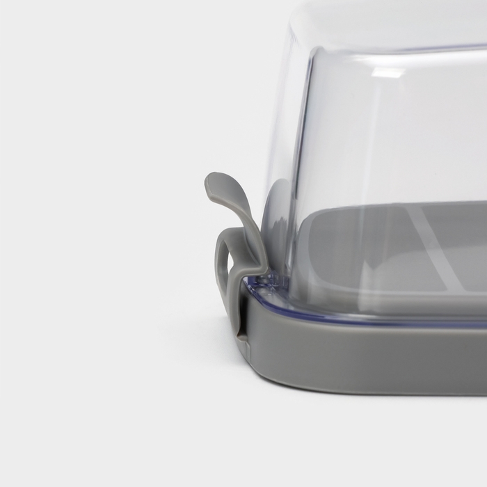 Маслёнка пластиковая «Летиция», 16.5×10 см, цвет пыльно-серый Маслёнка пластиковая «Летиция», 16.5×10 см, цвет пыльно-серый