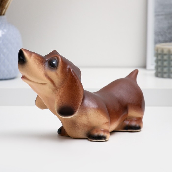 Копилка Копилка "Такса" коричневая, 25х12х15см