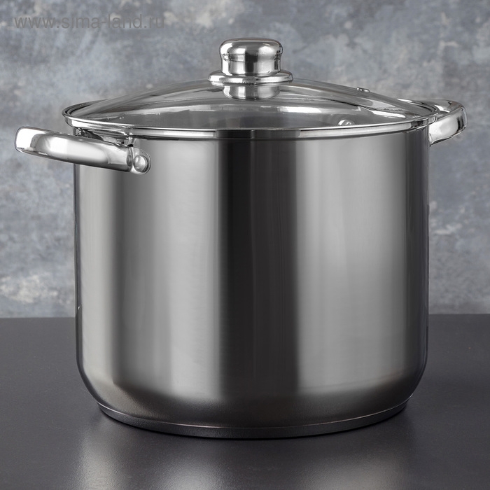 Кастрюля из нержавеющей стали Magistro Grande, 8,9 л, с крышкой, капсульное дно, индукция Кастрюля из нержавеющей стали Magistro Grande, 8,9 л, с крышкой, капсульное дно, индукция