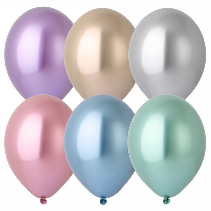 Шар латексный 14 Шар латексный 14", хром Glossy, набор 50 шт., МИКС